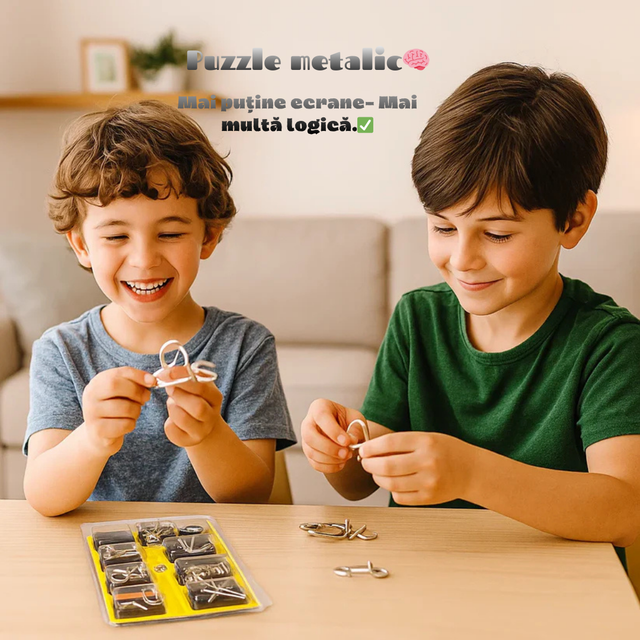 Puzzle cu inele metalice