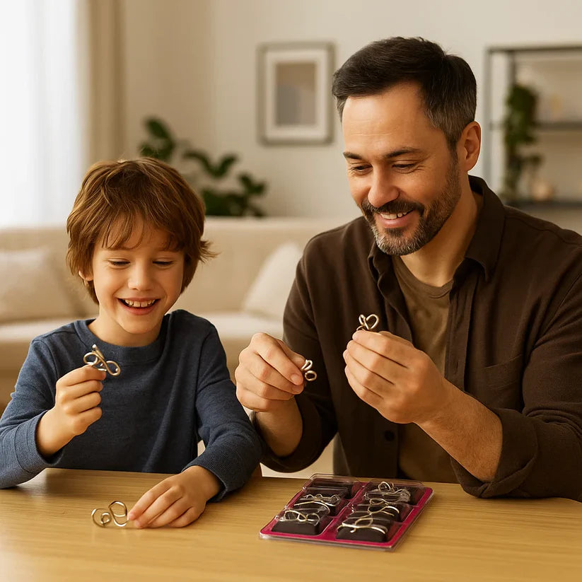 Puzzle cu inele metalice